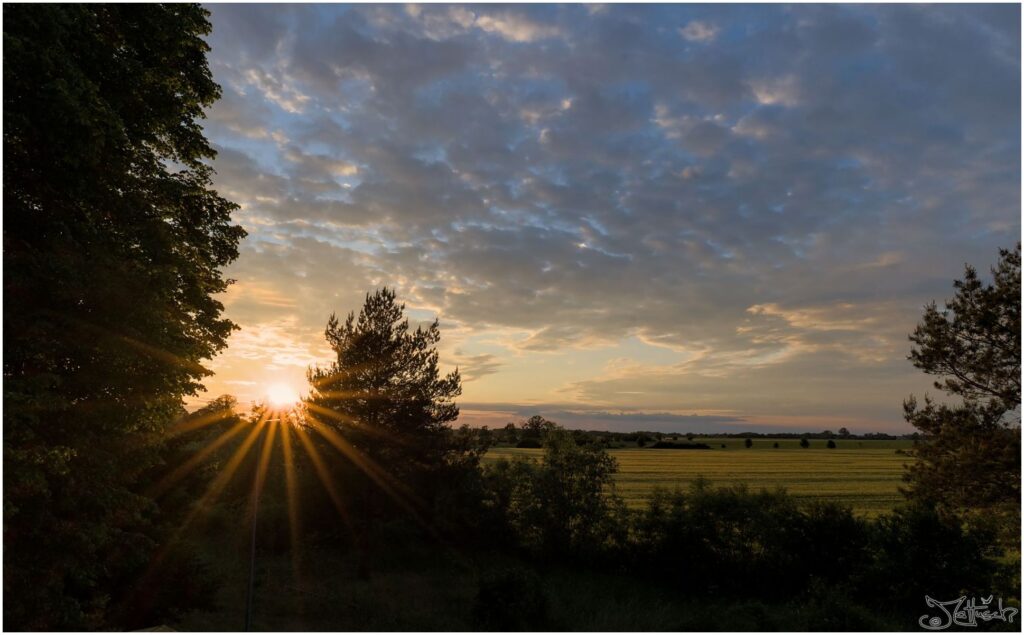 Sonnenuntergang mit Linsenstern